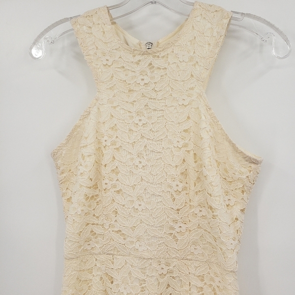 London Times Ivory Floral Lace Casual Mini Dress - Picture 2 of 8